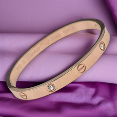 Luxury Rose Gold Screw Motif Bracelet – Waterproof & Elegant