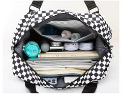 Checkered Weekender Travel tote Bag – Bold & Stylish