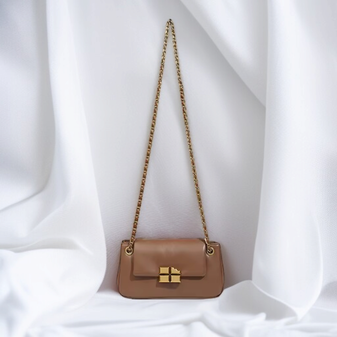 Elegant Chain Shoulder Bag – Luxe Brown