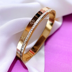 Luxury Gold-Tone Crystal Bangle