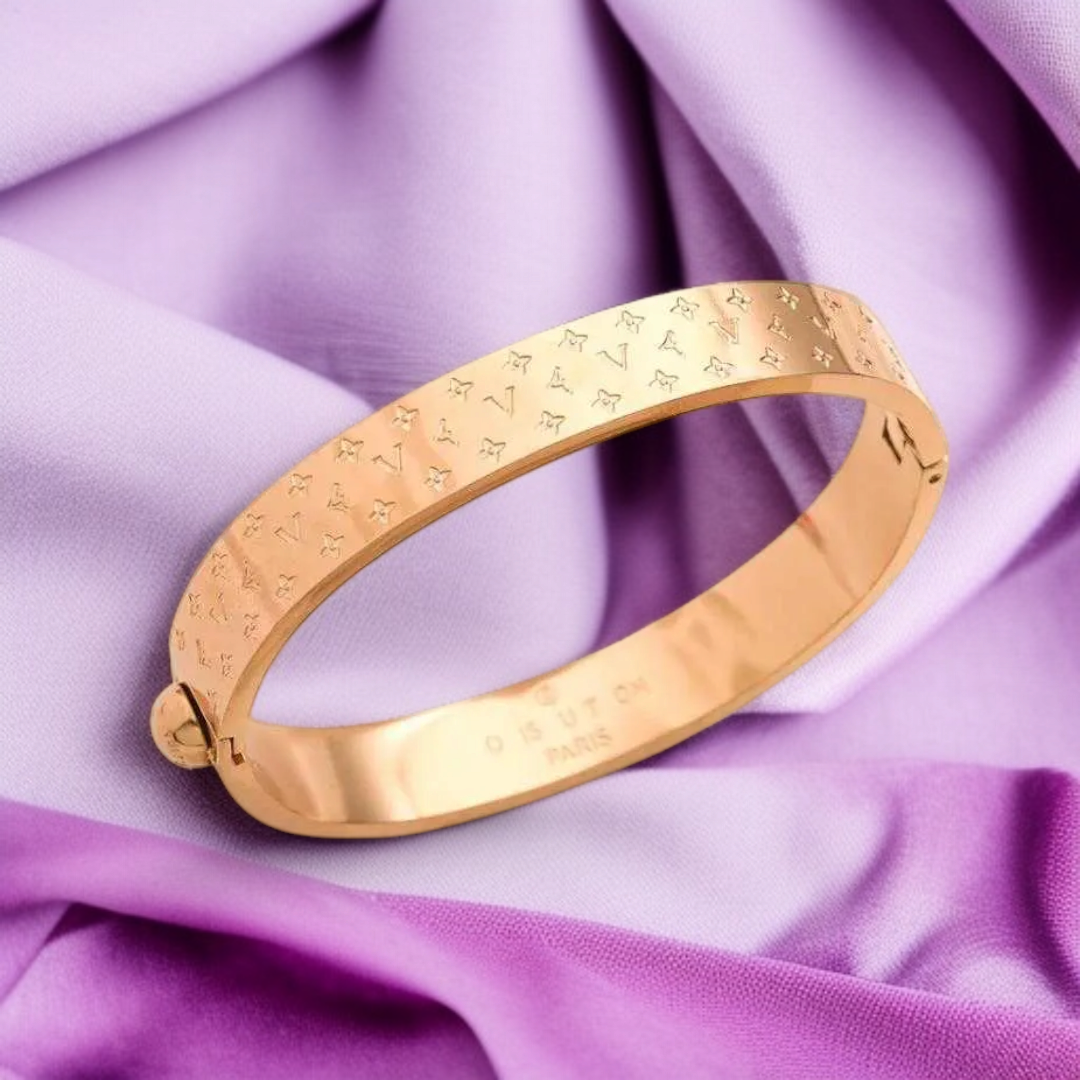 Gold Monogram Designer-Inspired Bracelet