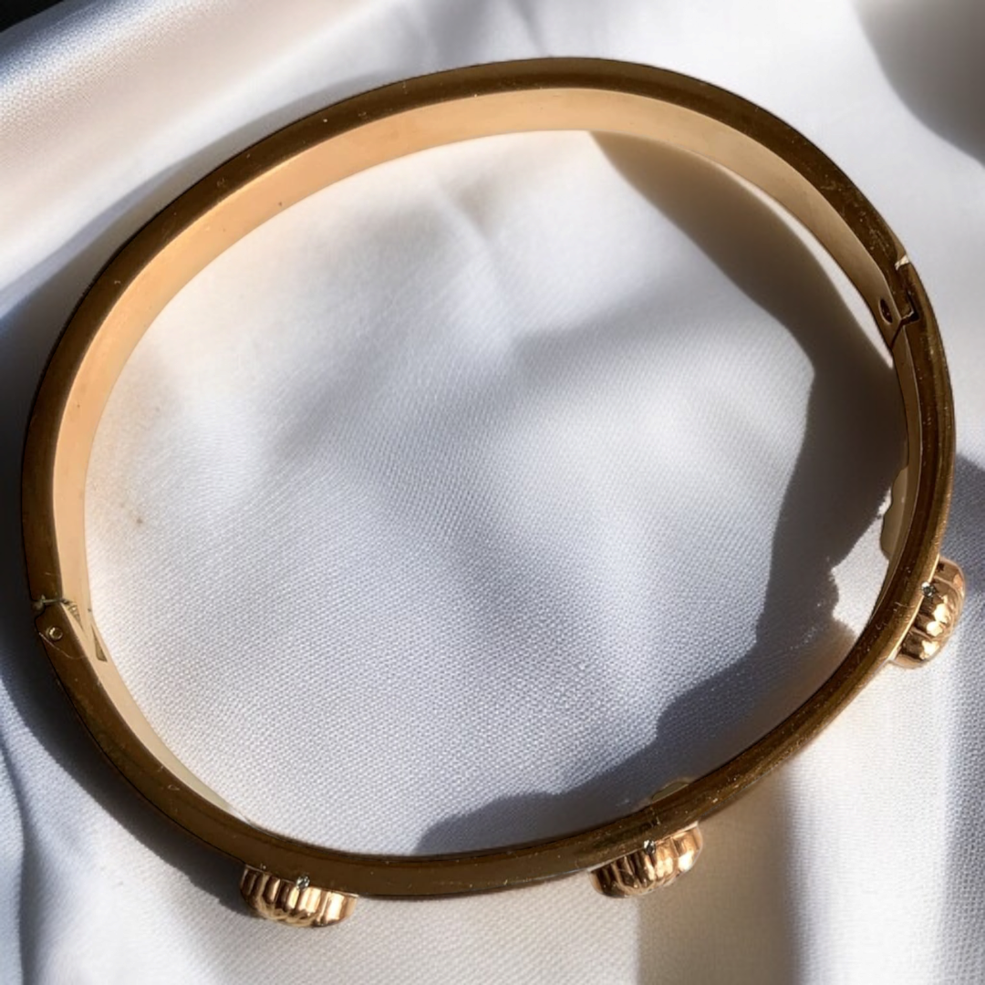 Luxury Gold-Plated Greek Key Bracelet with Lion Head Design